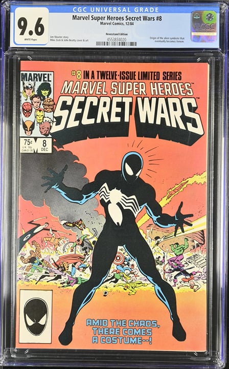 Marvel Super Heroes Secret Wars 8 1st appearance of black suit CGC 9.6