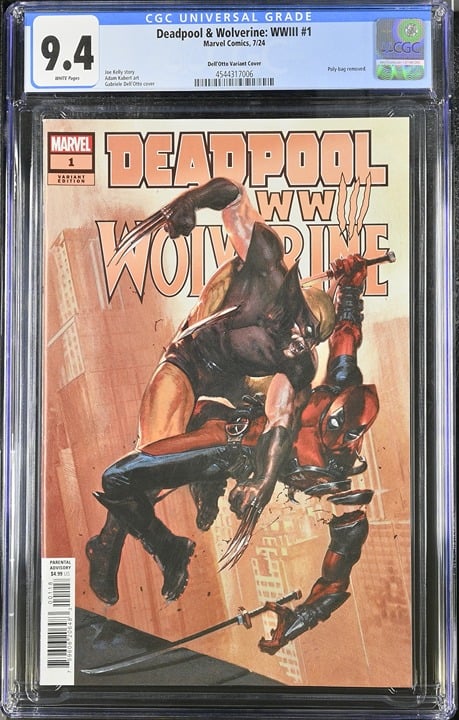 Deadpool & Wolverine: WWIII 1 7/24 Marvel Comics Dell'Otto Variant Cover CGC 9.4