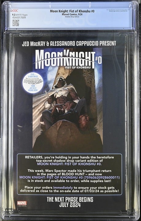 Moon Knight: Fist of Khonshu 0 9/24 Marvel Comics Shadow Drop Edition CGC 9.2