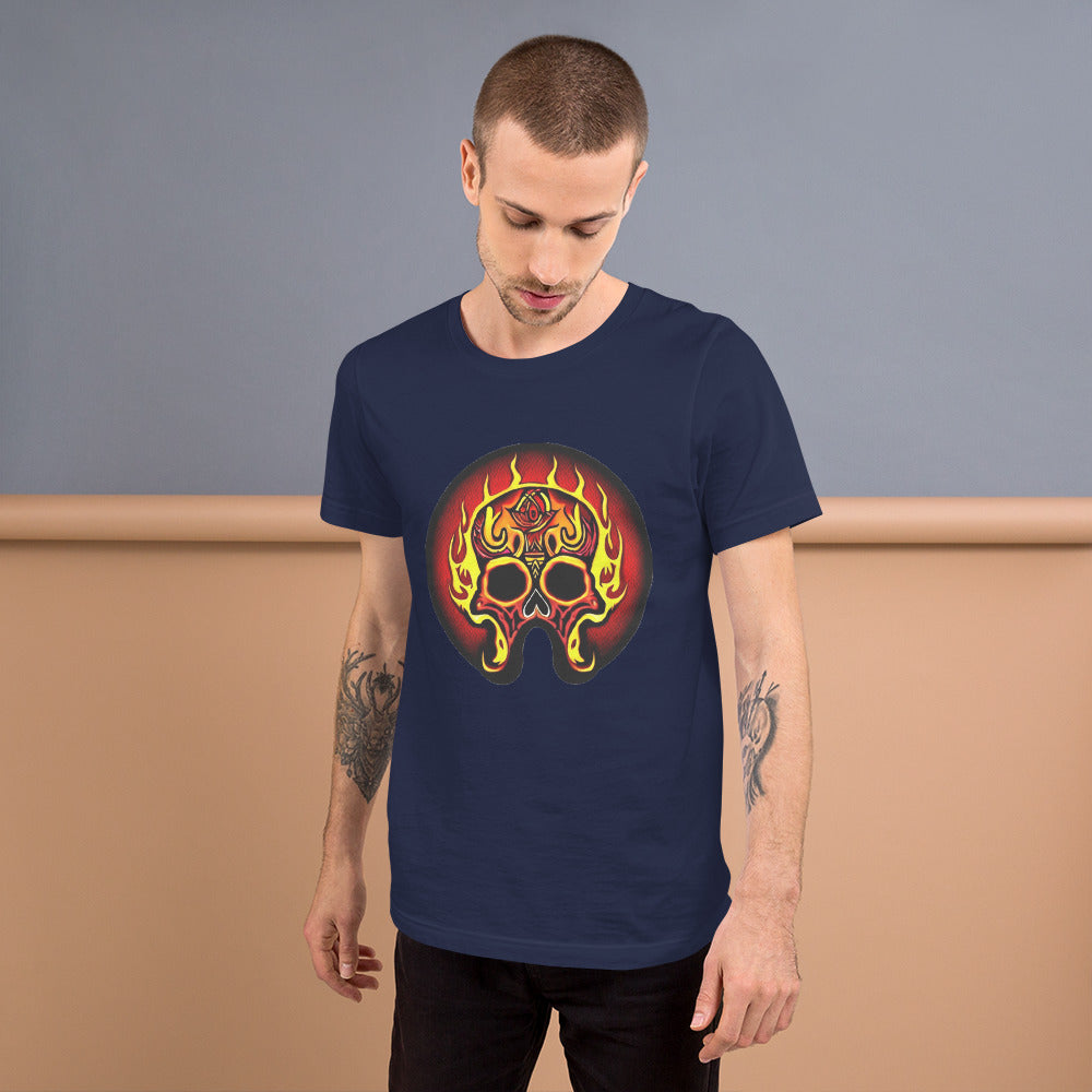 Flaming Skull Unisex t-shirt