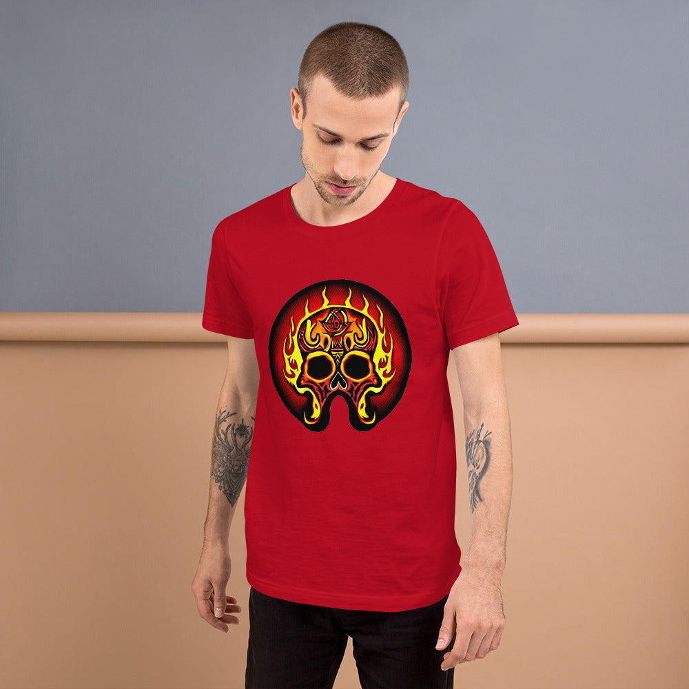 Flaming Skull Unisex t-shirt