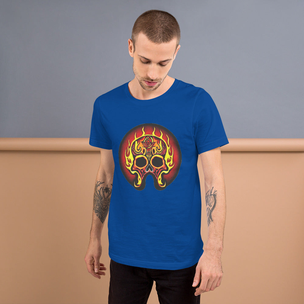 Flaming Skull Unisex t-shirt