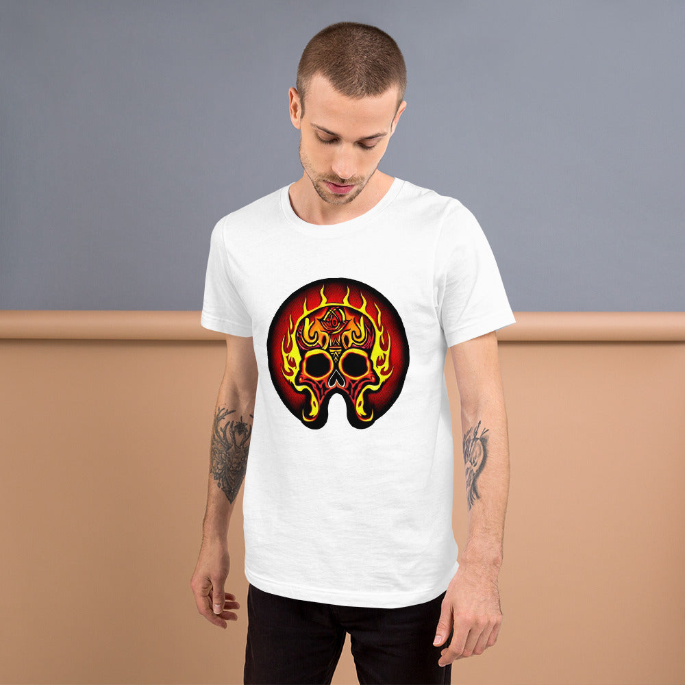 Flaming Skull Unisex t-shirt