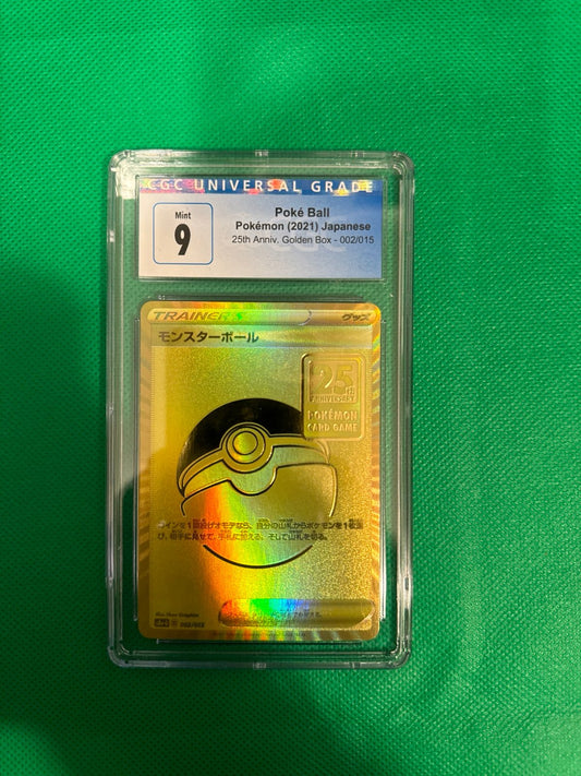 Pokémon pokeball gold card Japanese UPC 002/015 CGC 9