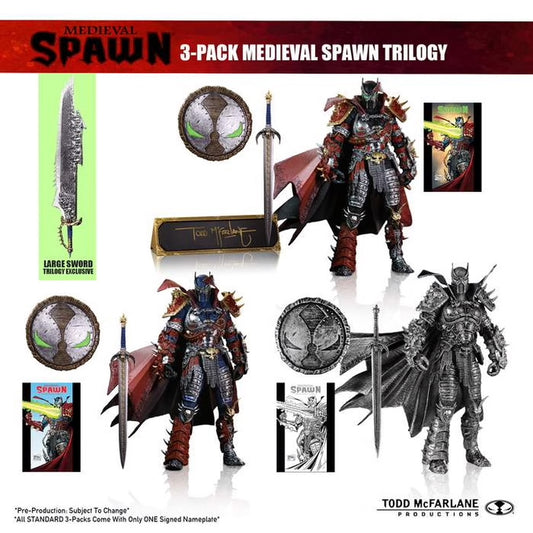 Original MEDIEVAL SPAWN Action Figure & Comic Remastered '24 STANDARD 3-PACK